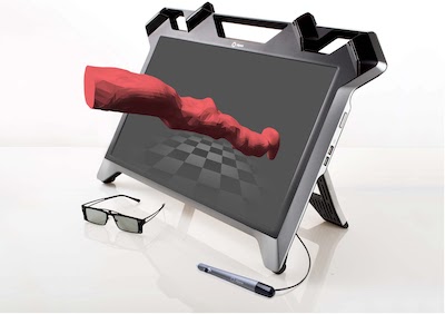 Artistic rendition of the prototype rendering real patient geometry in stereoscopic 3D.